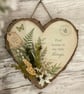 Handmade Wooden Heart Wall Hanging "Find Beauty in the Little Things" Botanicals