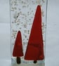 Snowy trees fused glass tealight holder