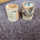 Rustic Bottle opener and tealight holder set