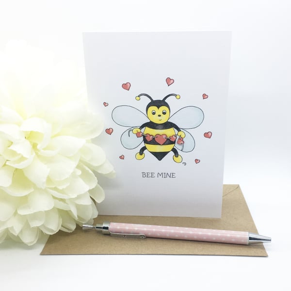 Bee Mine Card - With Love - Bumble Bee Card