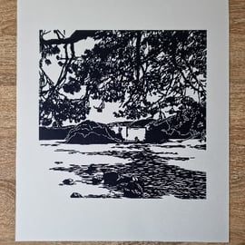 Loch An Eilein Limited Edition Linoprint 