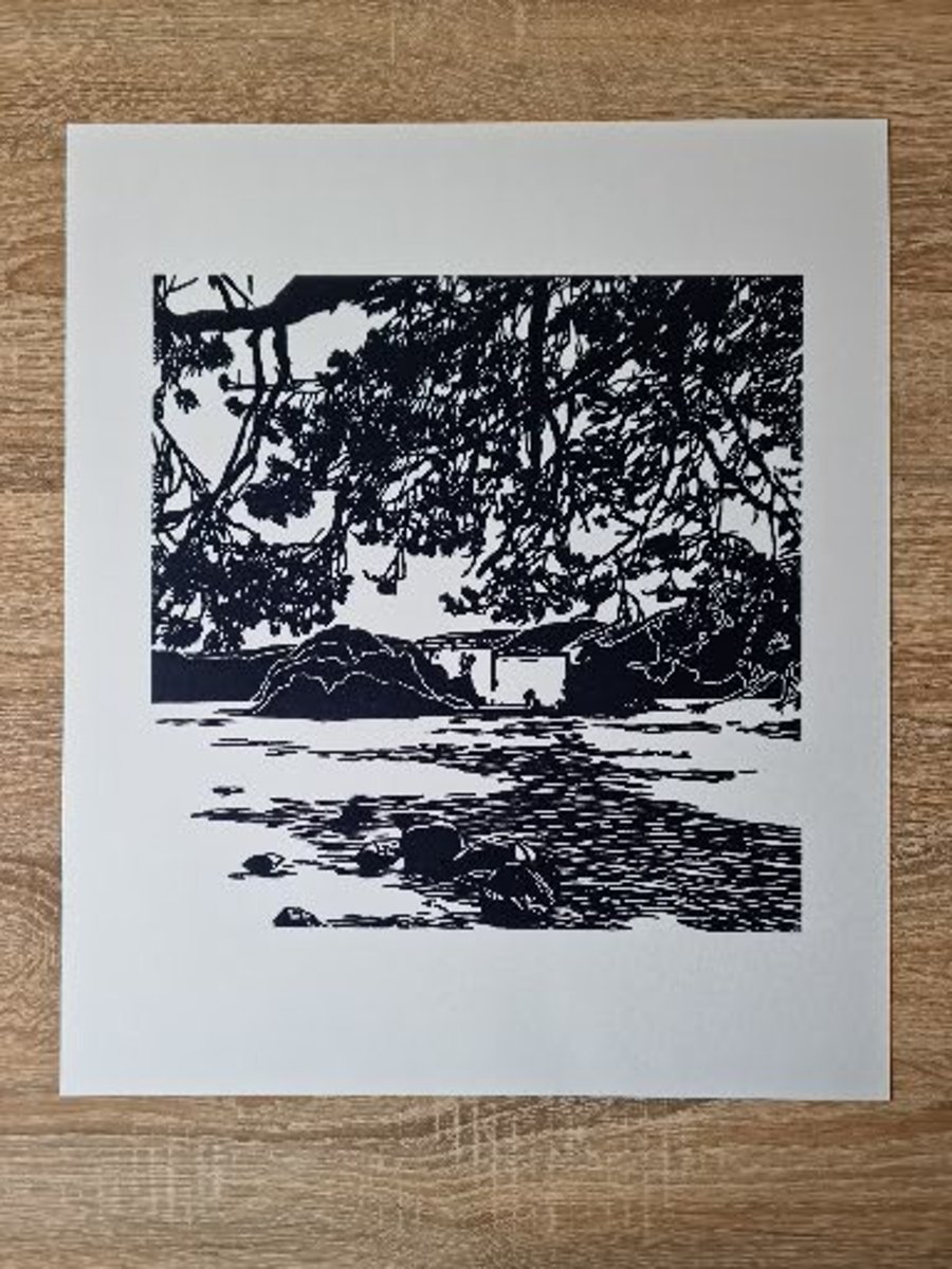 Loch An Eilein Limited Edition Linoprint 