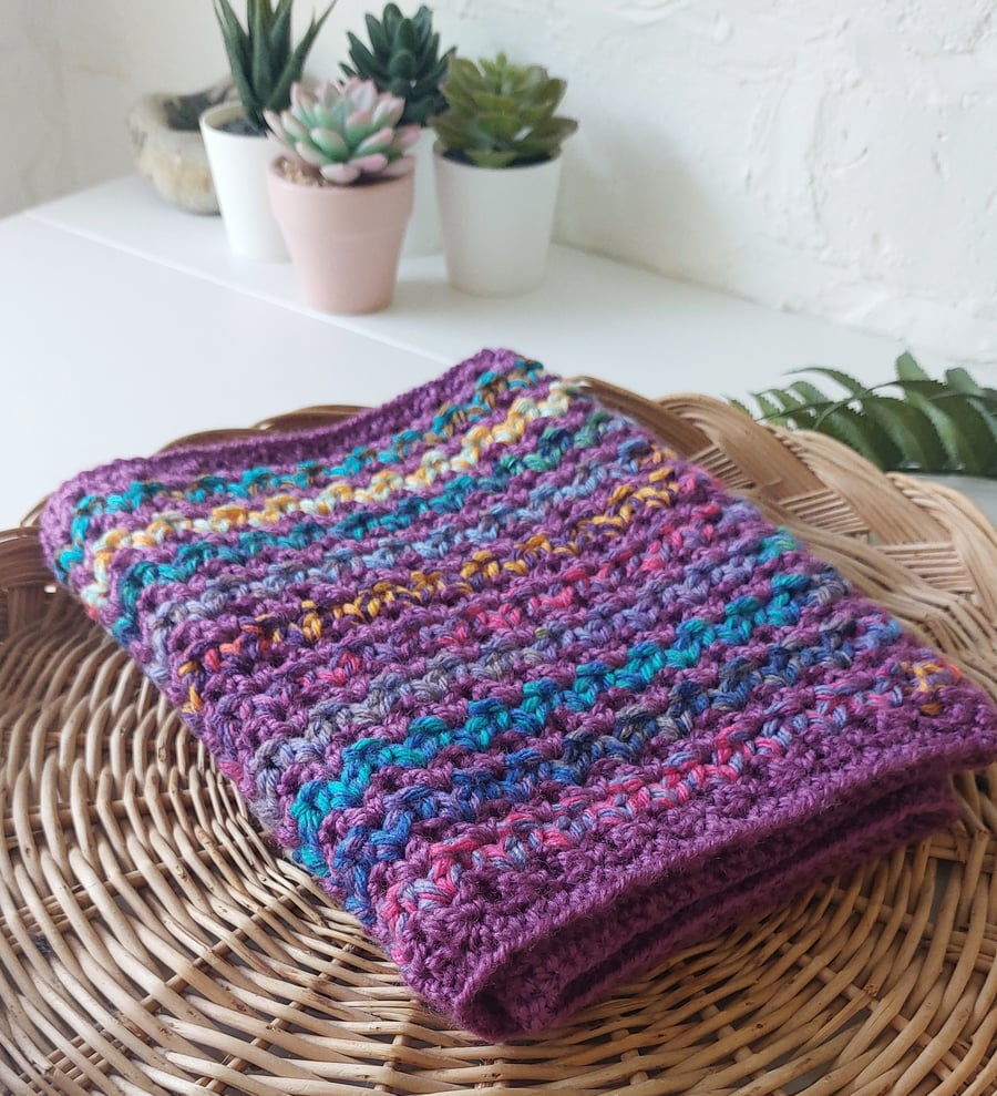 Crochet Chunky Stripe Neck Warmer Cowl