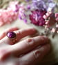 Gold Stainless Steel Hypoallergenic Adjustable Pink and Sparkly Ring - Image 3