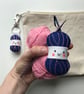 Yarn Ball Keyring and Lavender Bag Set- Deep Blue - Image 7
