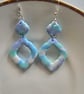 Polymer clay pastel colour earrings on silver plated earhooks