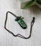 Dichroic Glass and Copper Necklace with Pearls - Image 4