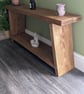Handmade Rustic Wooden TV Console Unit: Farmhouse Bedside Shelf Table Book Shelf - Image 6