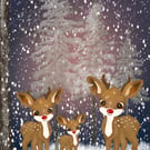 Cute Reindeer Christmas Card - Reindeer Family