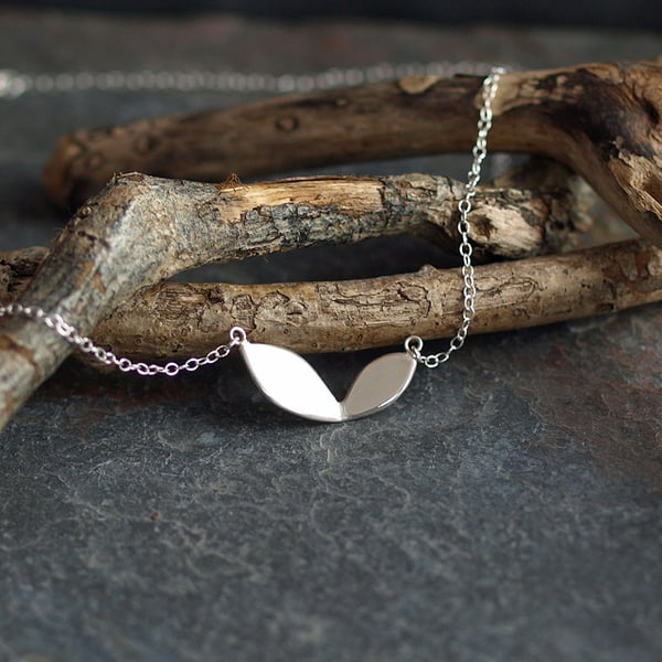 Leaf Necklace, Handmade Sterling Silver Jewellery