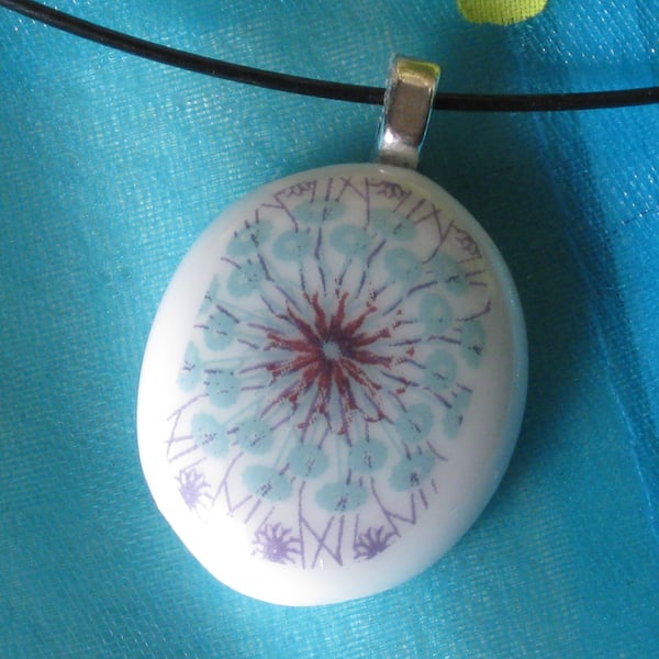 Fused Glass Pendant Necklace