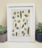 Framed Real Pressed Flower and Foliage Botanical Art - Image 1