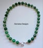 Designer Emerald Green Agate Silver Plated Necklace. ONE OFF - Image 5