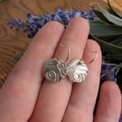 Handmade Fine Silver Drop Earrings Eye of the Storm Design