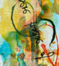 Hand painted original, abstract, mixed media bookmark - Image 4