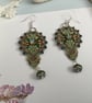 Beautiful Delicate Macrame Beaded Earrings, lace, boho, chic, classy - Image 5