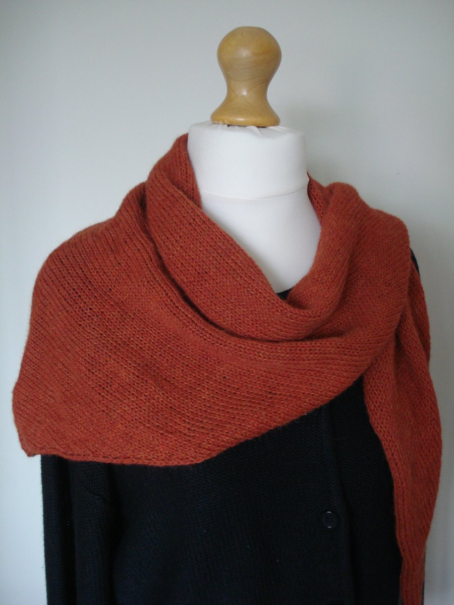 Alpaca Scarf, Knitted Wrap, Shawl, Scarf, Stole, Cosy Wrap