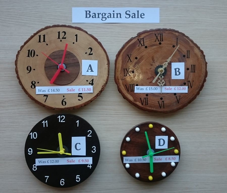 Clock Handmade Wooden ( 128 )  D  Give-Away SALE
