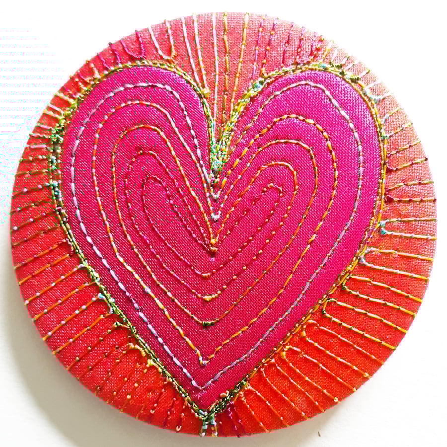 Heart Pocket Mirror 58mm Fabric Pocket Mirror Handbag Accessory