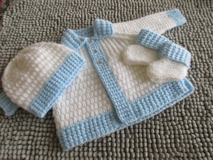 14" Newborn Coat Hat and Booties
