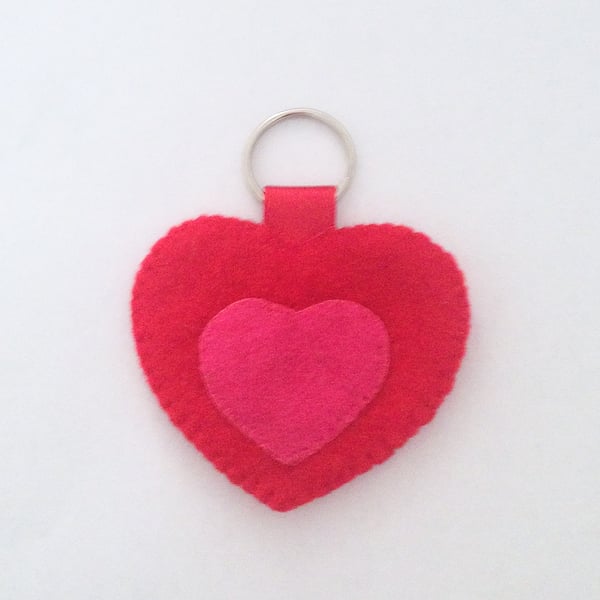 Loving Heart Felt Keyring - UK Free Post