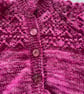 Baby cardigan with lacy pattern knitted in a hand dyed yarn  - Image 4