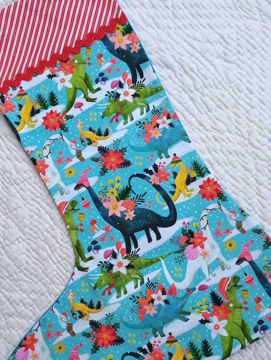Christmas Stocking for Dinosaurs, can be personalised
