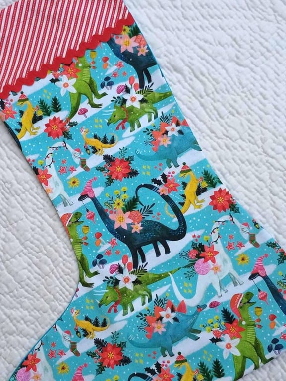 Christmas Stocking for Dinosaurs, can be personalised