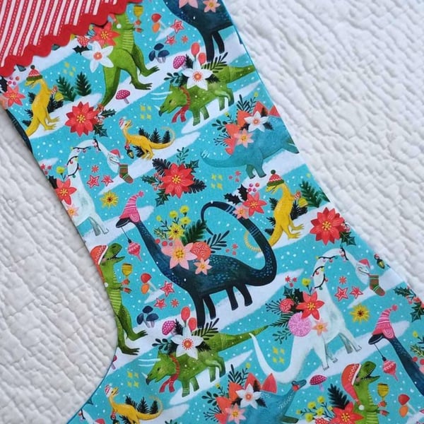 Christmas Stocking for Dinosaurs, can be personalised