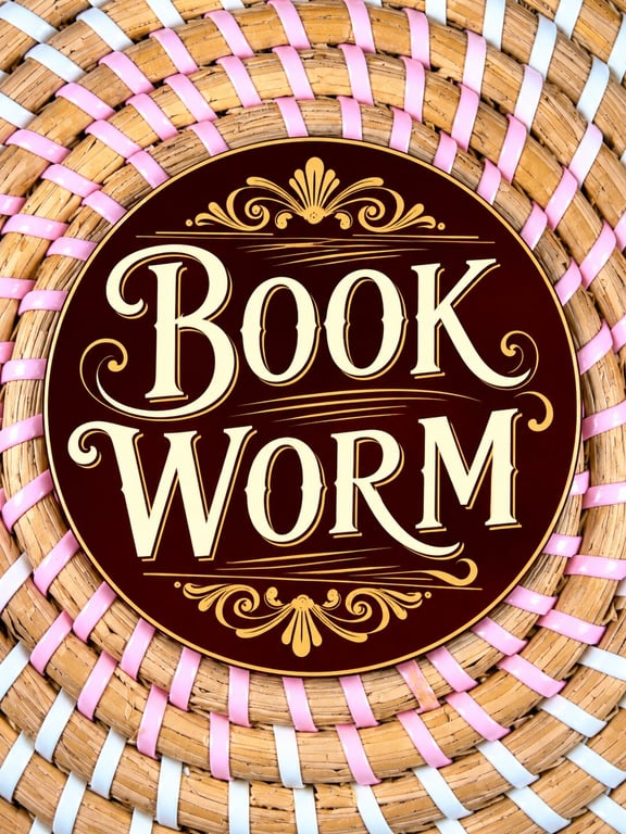 Vintage Book Worm Coaster – Retro Book Lover Wooden Drinks Coaster – Reading 