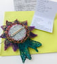 Collectable Commemorative Rosette for Women - Purple, green and white brooch - Image 8