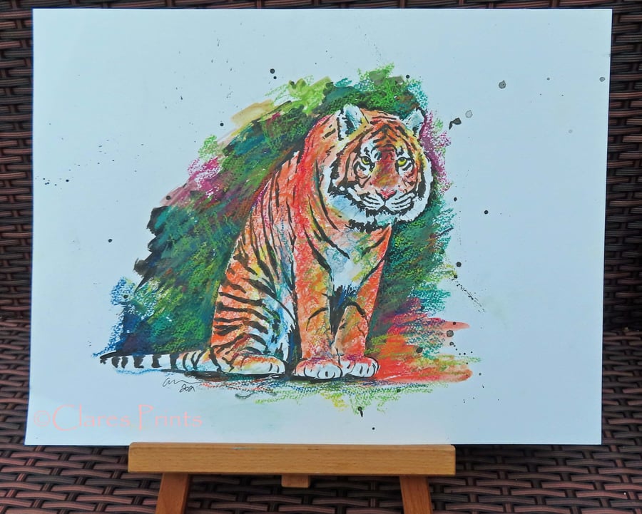 Tiger Peer Original Art Animal Painting OOAK