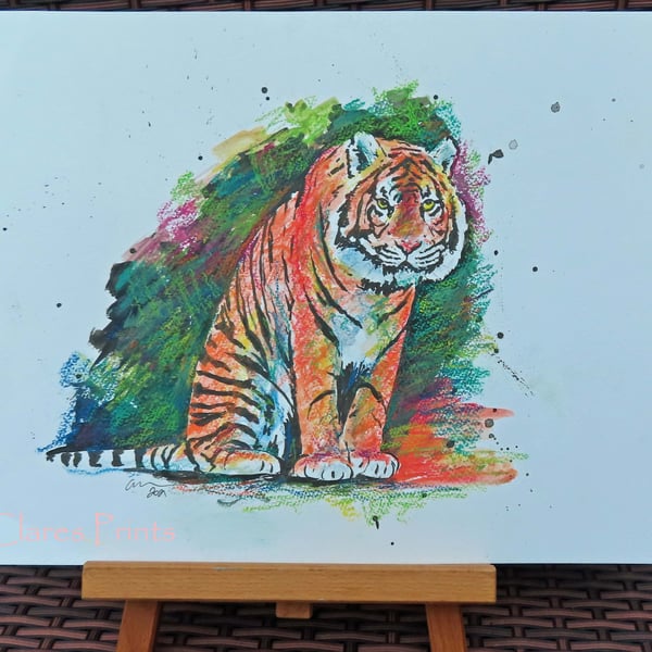 Tiger Peer Original Art Animal Painting OOAK