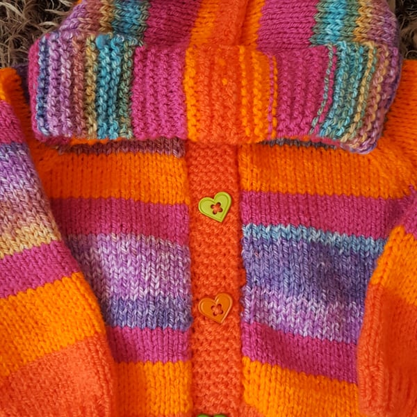 Bright striped baby hoodie 