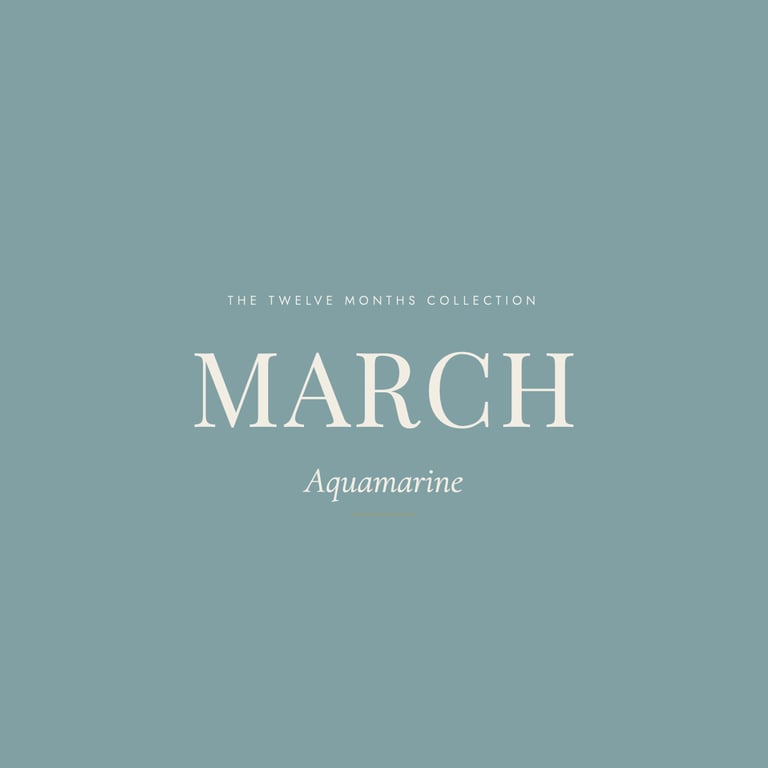March Birthstone Ring - Hammered Silver & Aquamarine - Handmade in England