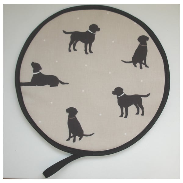 Labrador Chocolate Brown Dog Aga Hob Lid Mat Pad Hat Round Cover