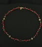 Red and Gold Beaded Necklace - Image 3