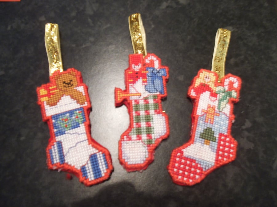 CROSS SITCHED TREE DECORATIONS