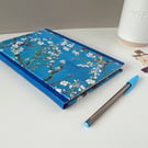 Almond Blossom Journal, A5 with lined pages. Leather trimmed hardcover notebook.