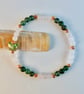 Moss Agate And Rose Quartz Bracelet With Swarovski Butterfly - Handmade In Devon - Image 5