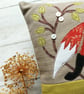 Trotting Fox Cushion with Freemotion Sewn Applique - Image 4