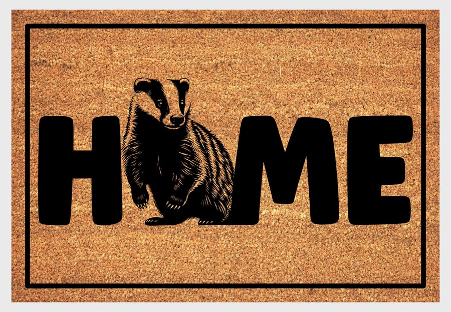Badger Home Door Mat No.2 - Badger Welcome Mat - 3 Sizes