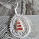Love Has No Boundary – White Sea Stone Amulet with Beads & Message