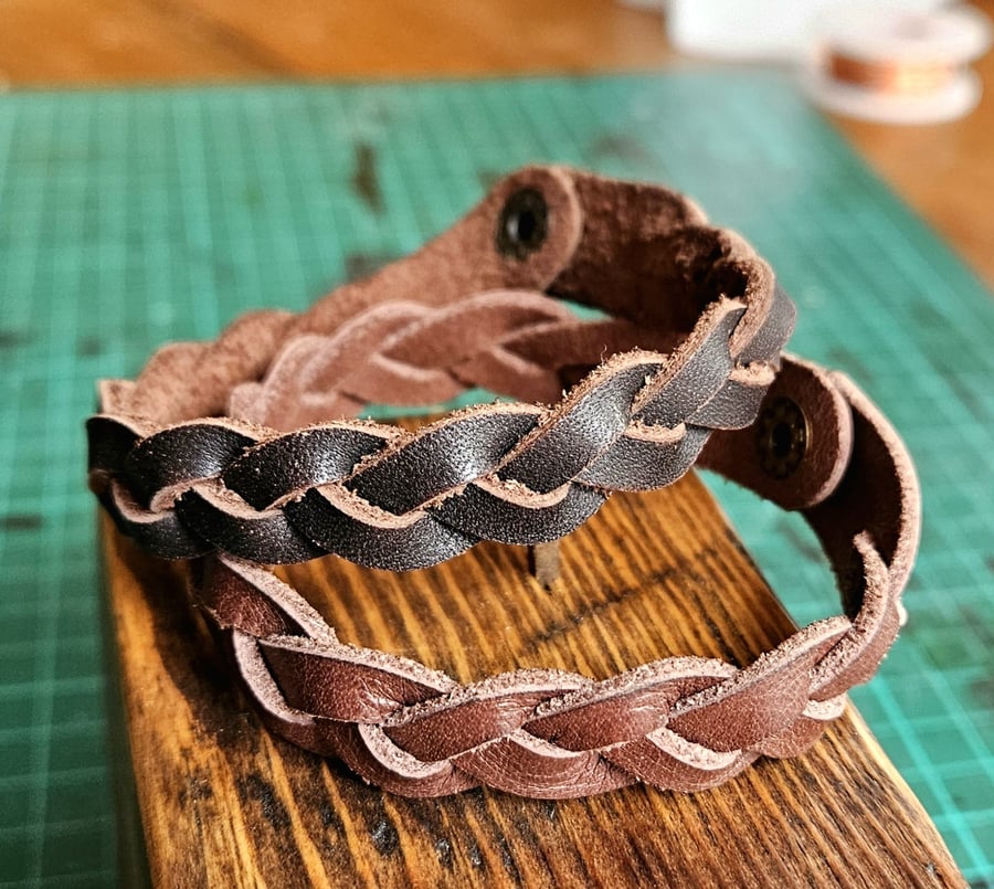 Leather Bracelet Braided, unisex bracelet, leather, great gift.