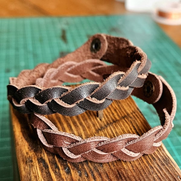 Leather Bracelet Braided, unisex bracelet, leather, great gift.