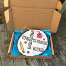 Hand Painted Teacher Gift Hanging Ornament on Wood Slice