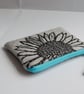 Handprinted and quilted sunflower purse - Image 1