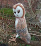 Needle felt owl, collectable animal sculpture ornament or decoration - Barn Owl - Image 2