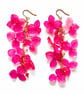 Real Pink Hydrangea Cascade Earrings – Pressed Flower Botanical Jewellery