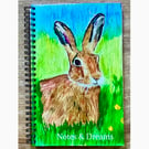 Lined Spiral Bound Notebook with Spring Hare Reproduced on the Front Cover 